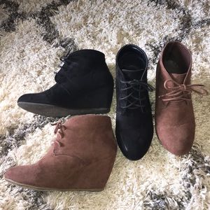 2 pair bundle of Wedge booties